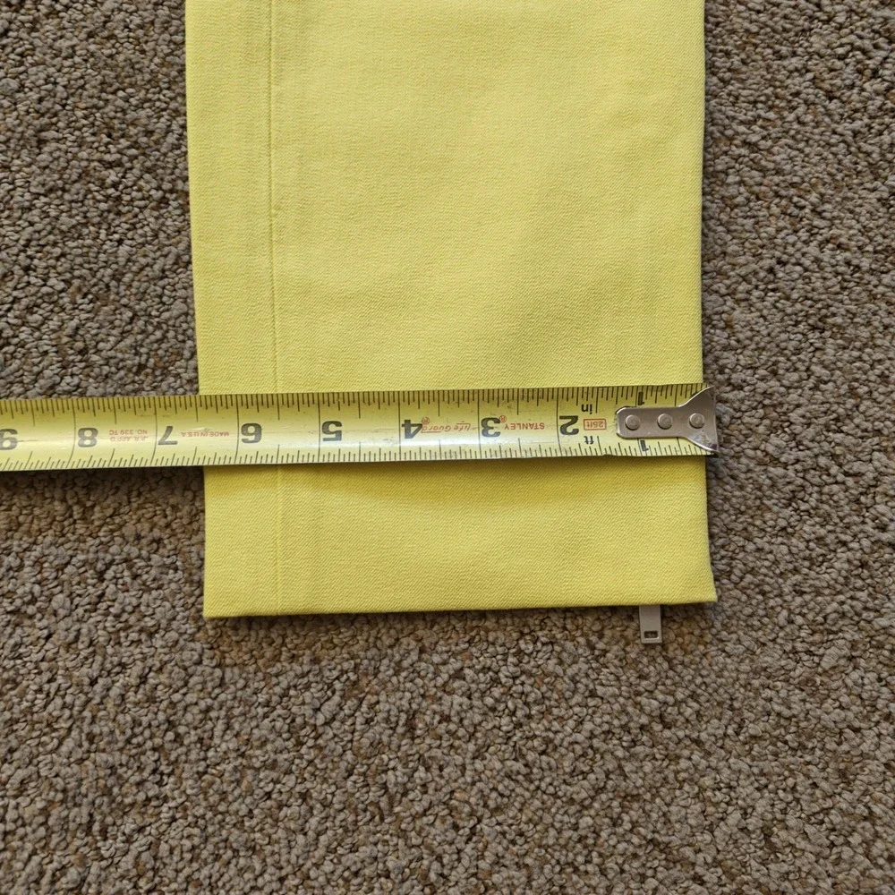 COS Womens Yellow Slim Leg‎ Side Zip Ankle Zip Trousers Pants Size 8 Stretch